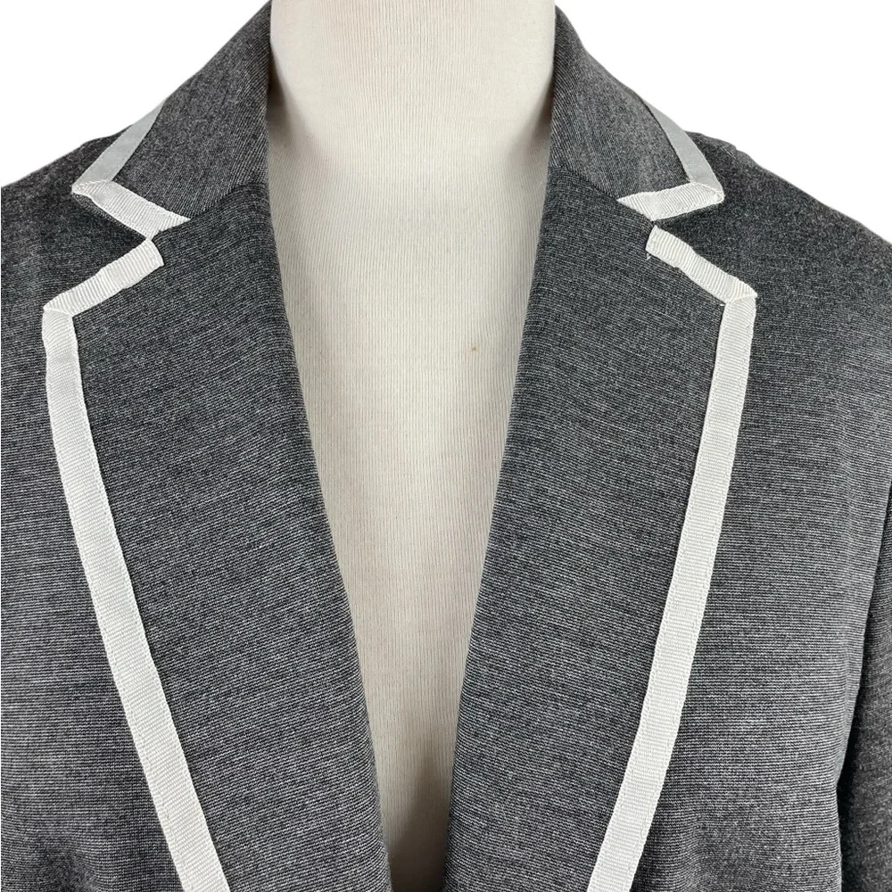 Banana‎ Republic Charcoal Blazer with Ivory Border Accents, Size 10